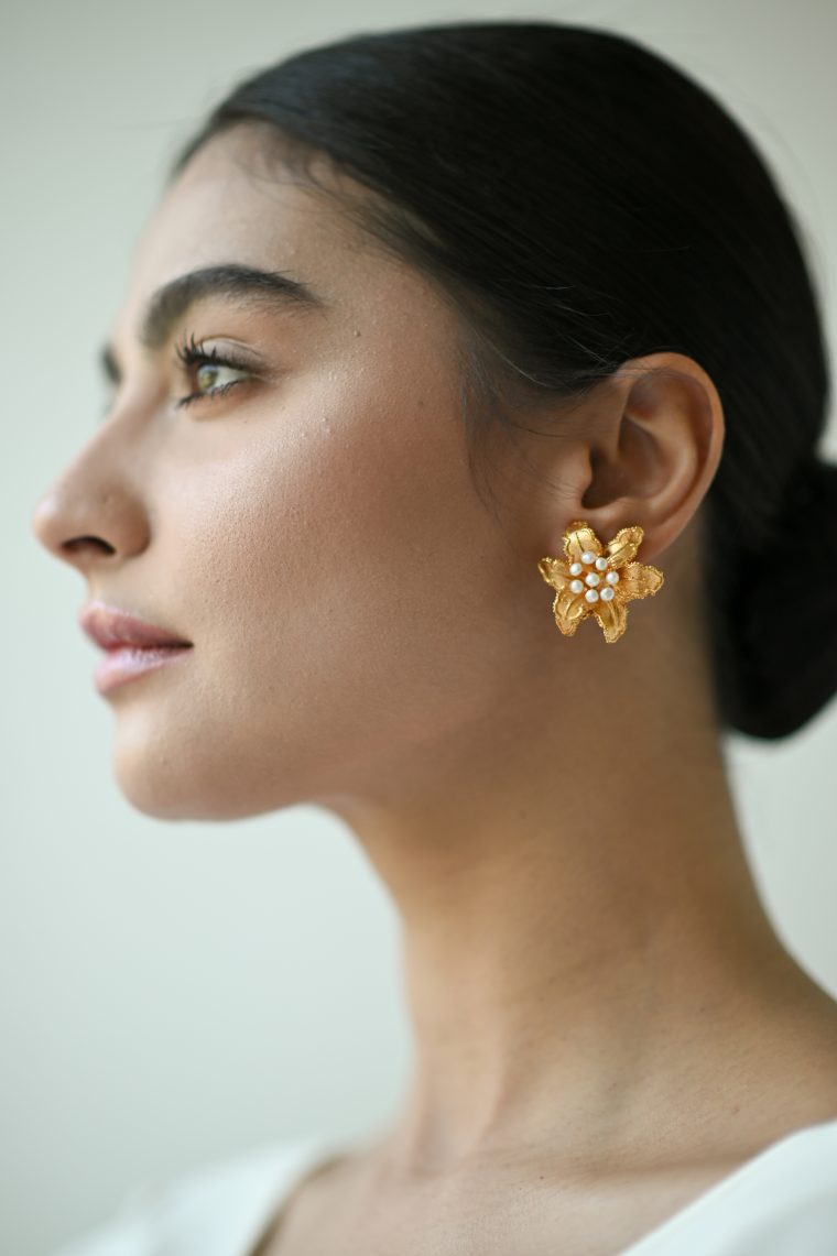 Asiatic Lily Earrings- Gold Plated - Image 2