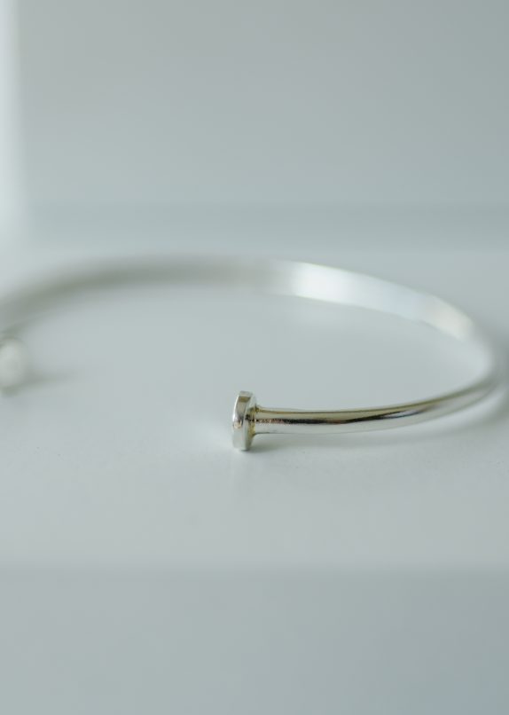 Elliptical Silver Bangle - Image 3