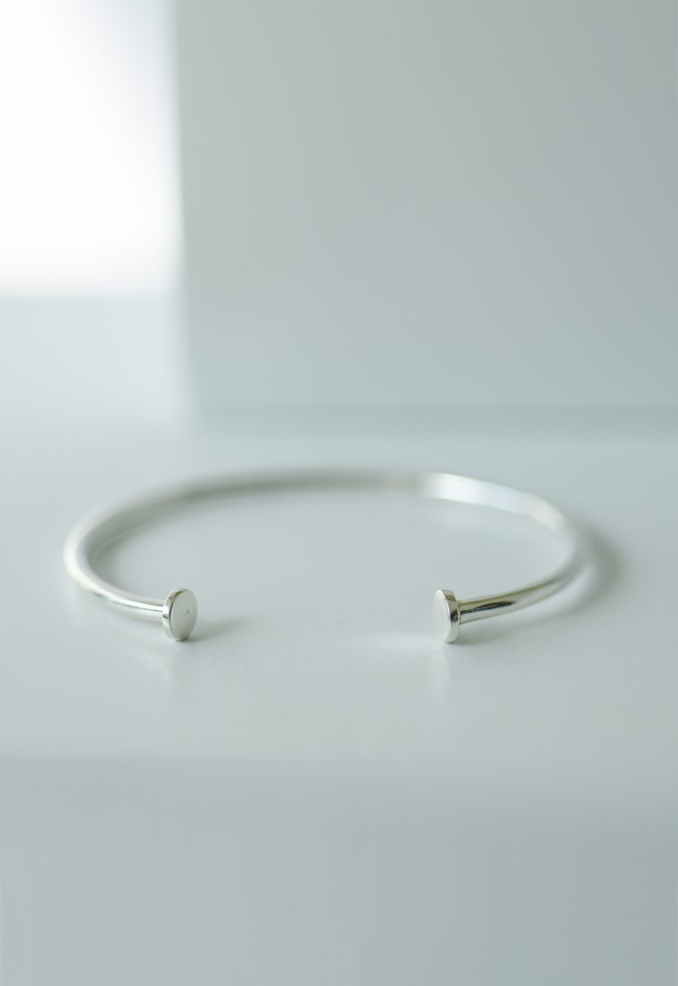 Elliptical Silver Bangle