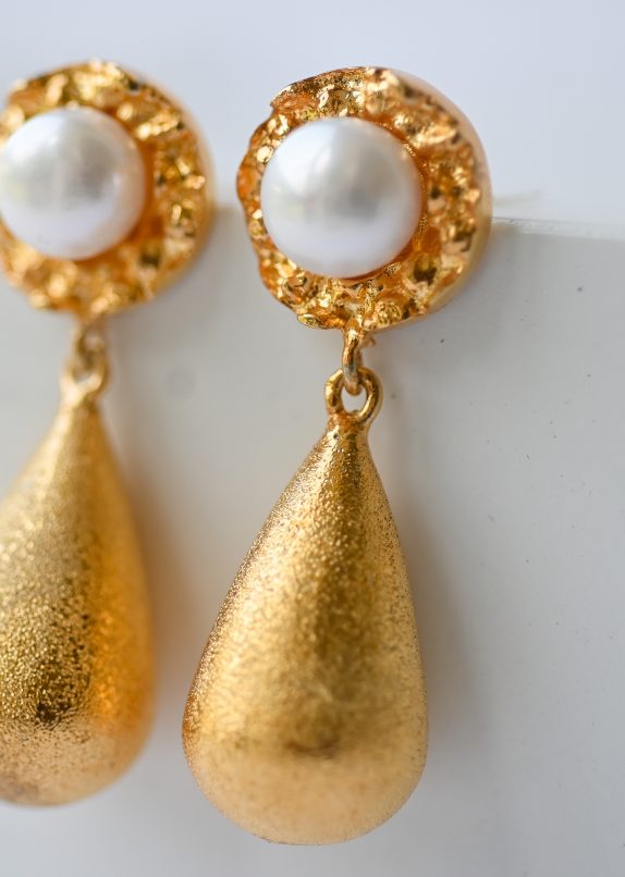Gilded Molten Drop Earrings - Image 3