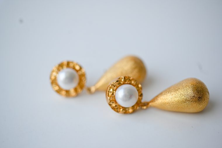 Gilded Molten Drop Earrings - Image 4