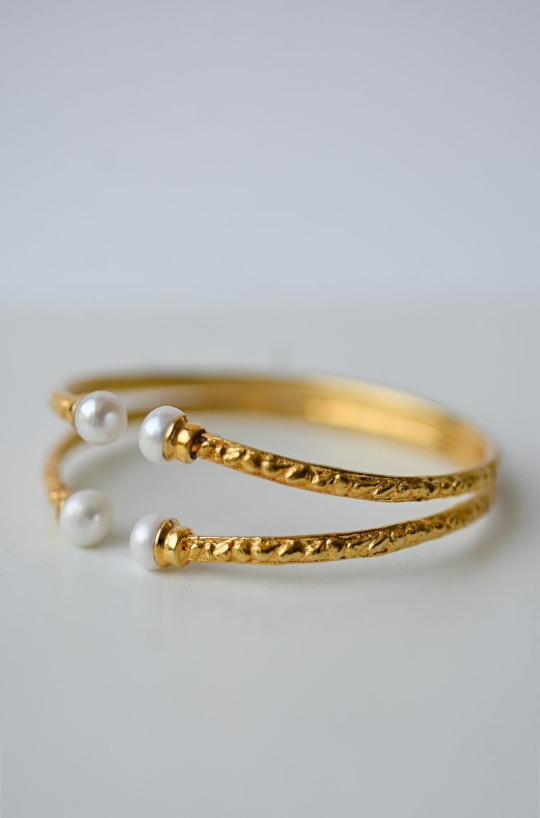 Gilded Molten Double Bangle