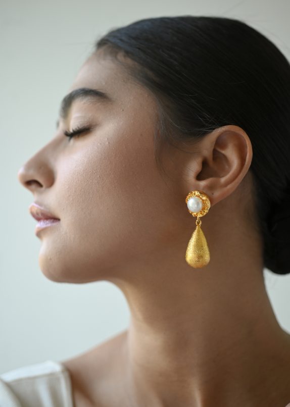 Gilded Molten Drop Earrings - Image 2