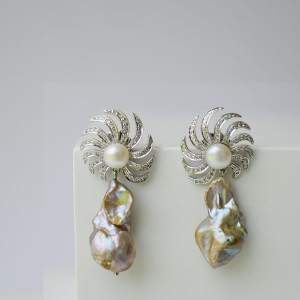 Starburst Earrings – Lavender Pearls