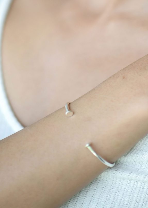 Elliptical Silver Bangle - Image 2