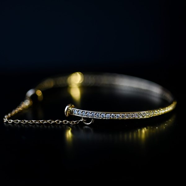 Elliptical Diamond Bangle