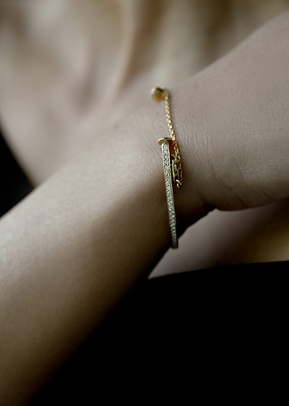Elliptical Diamond Bangle - Image 2