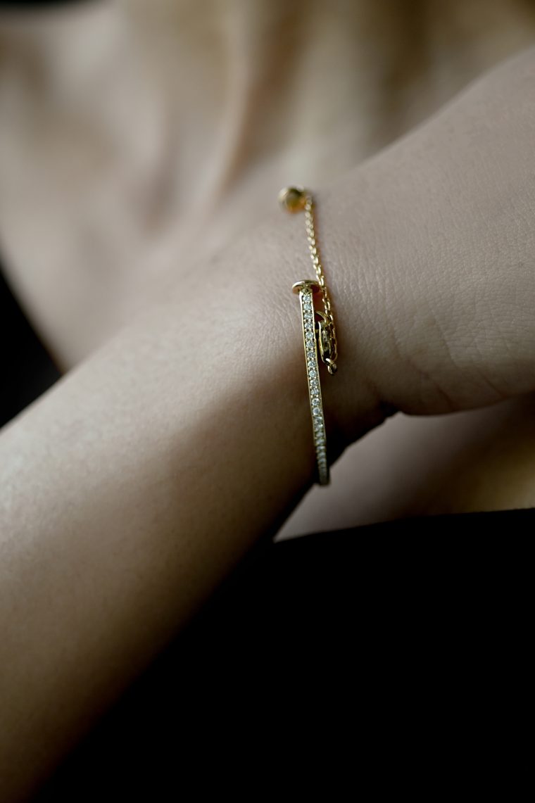 Elliptical Diamond Bangle - Image 2