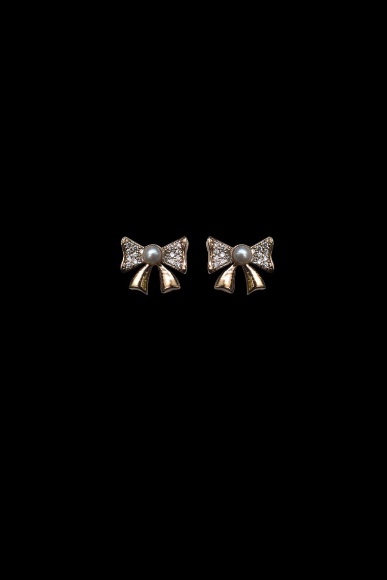 Little Women- Bow Diamond Earrings