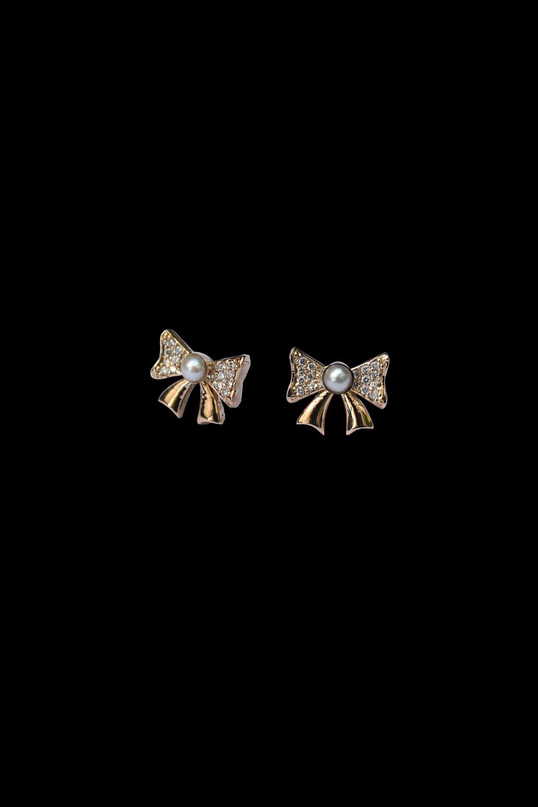 Little Women- Bow Diamond Earrings - Image 2