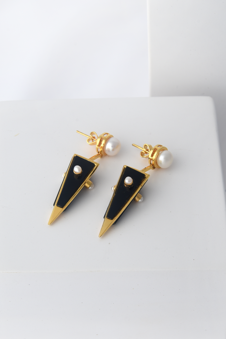 Black Onyx Dagger Earrings - Image 4