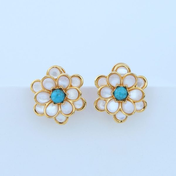 Mother of Pearl Climbing Rose Earrings