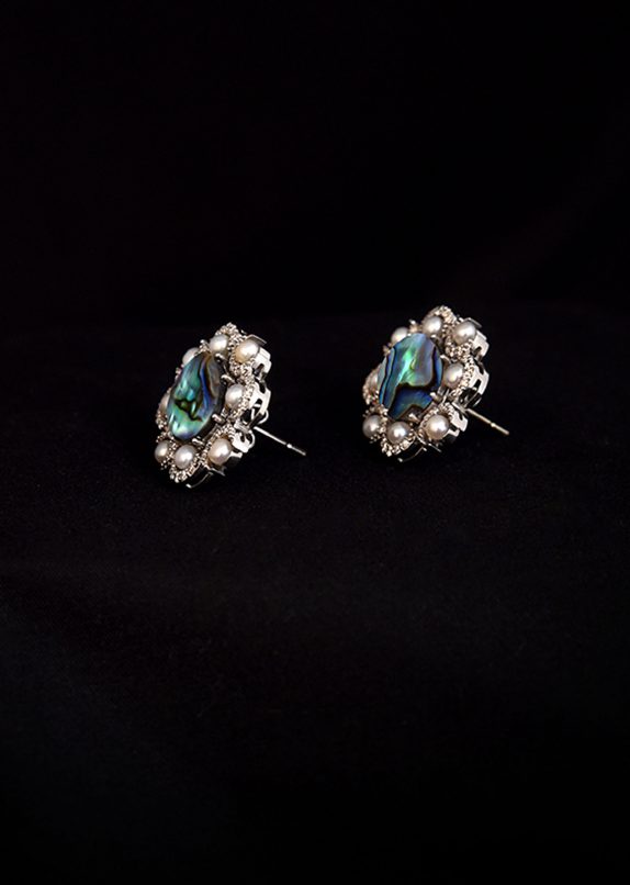 Mother of Pearl Diamond Studs - Image 2
