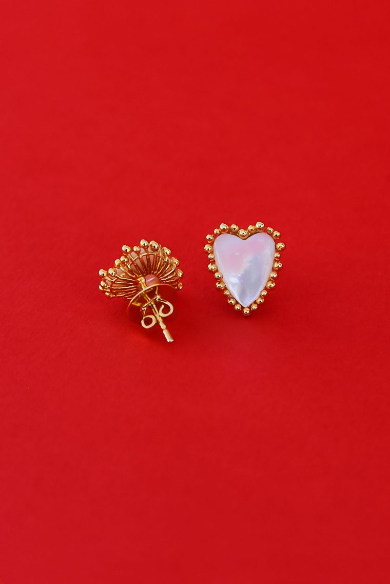 Pearl Heart Studs