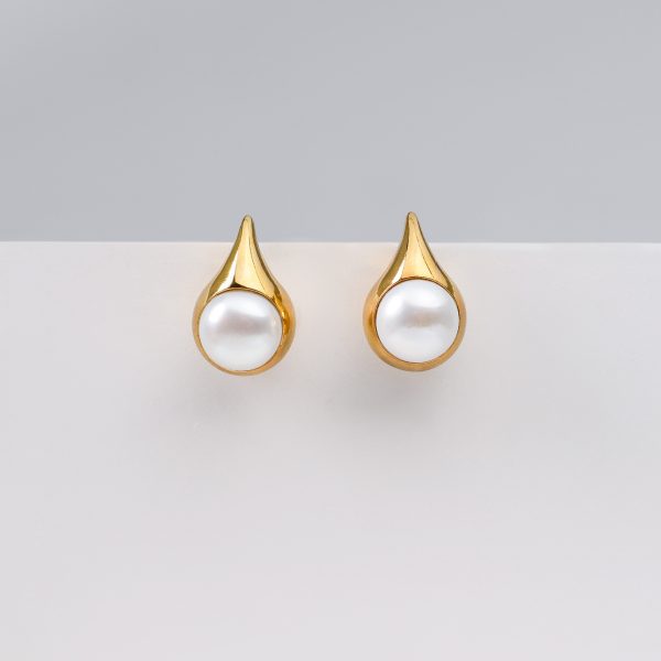 Pearl Teardrop Earrings- Gold Plated